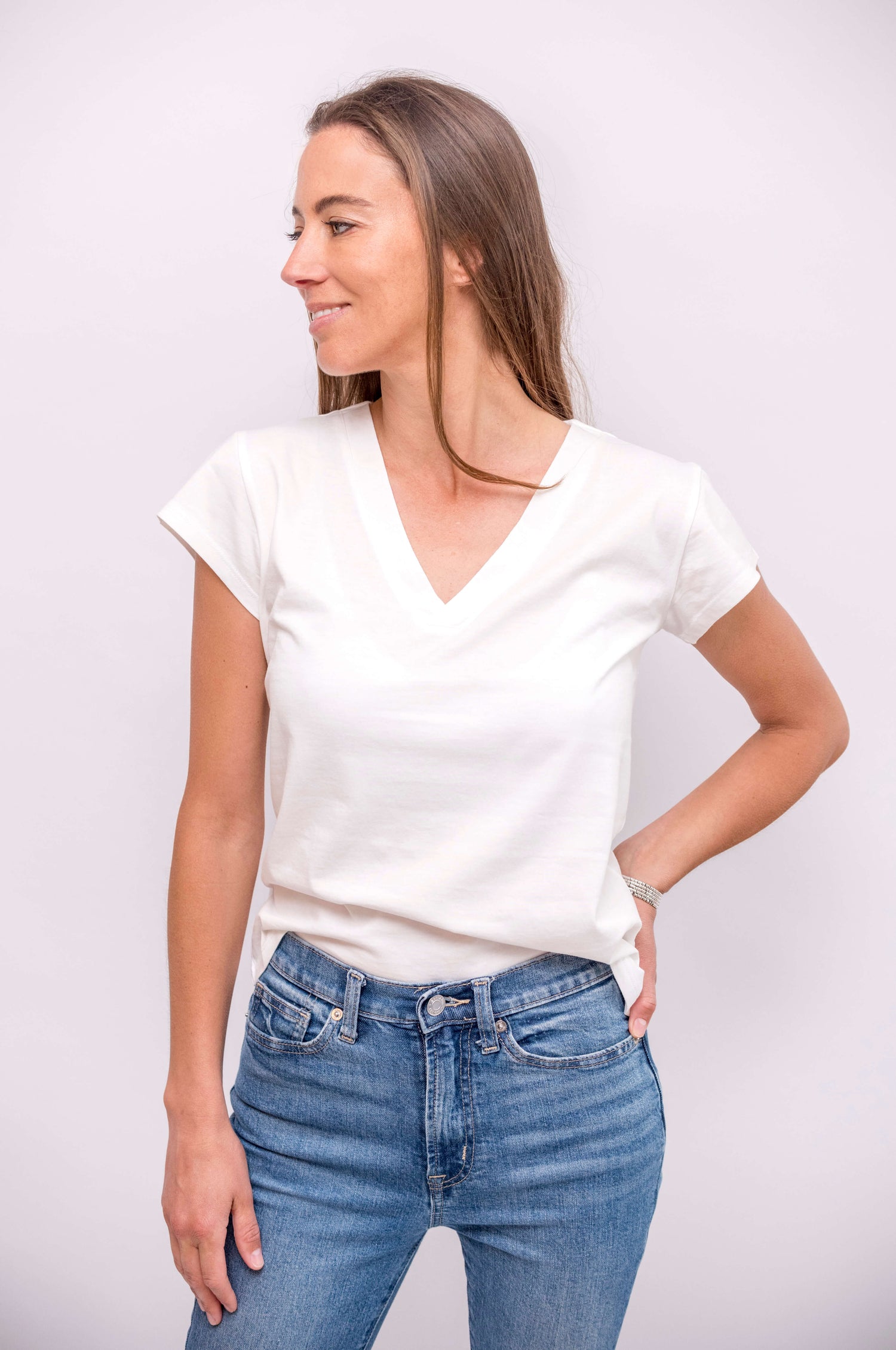 Polera V Neck Top Pima