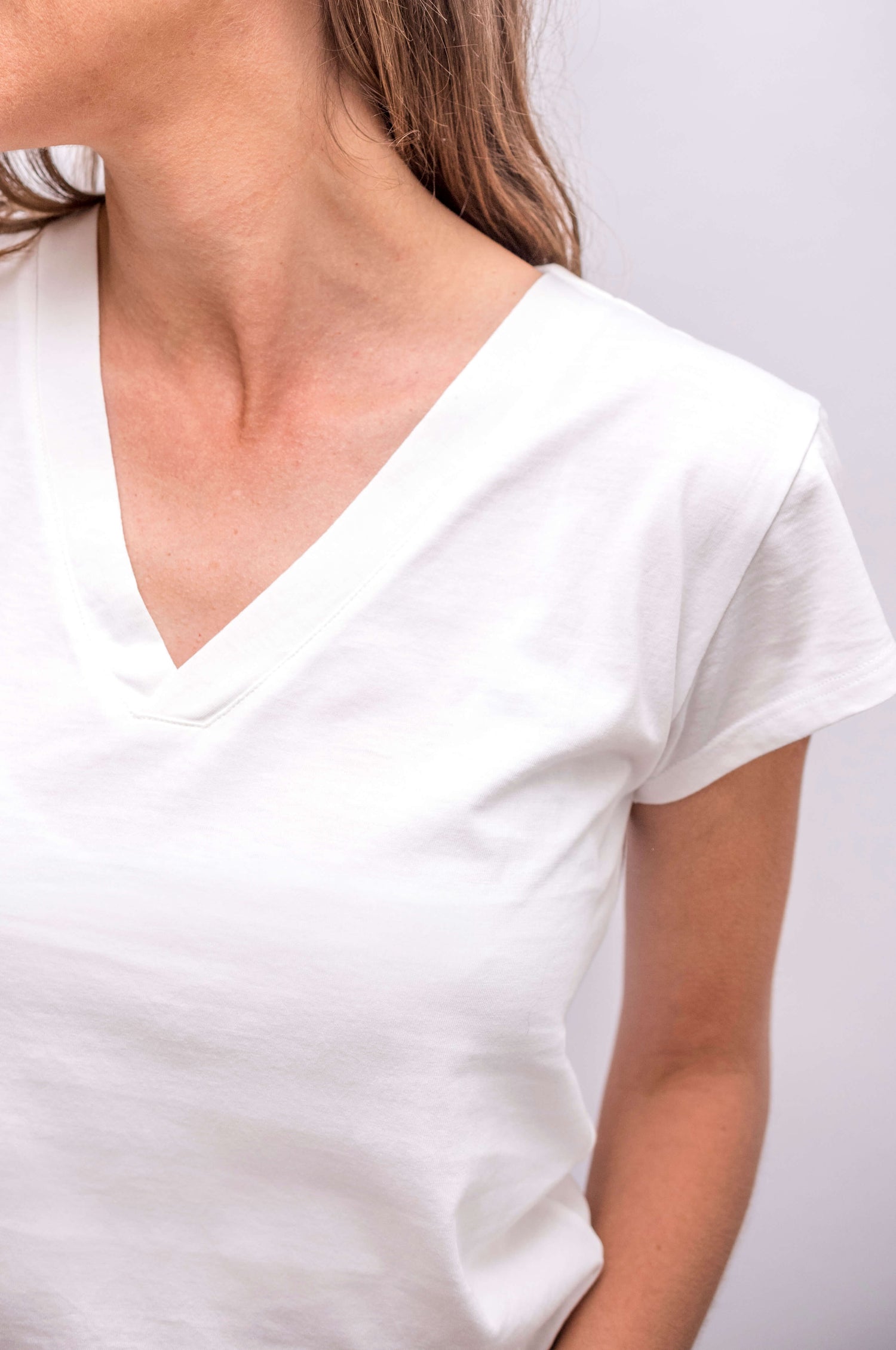 Polera V Neck Top Pima