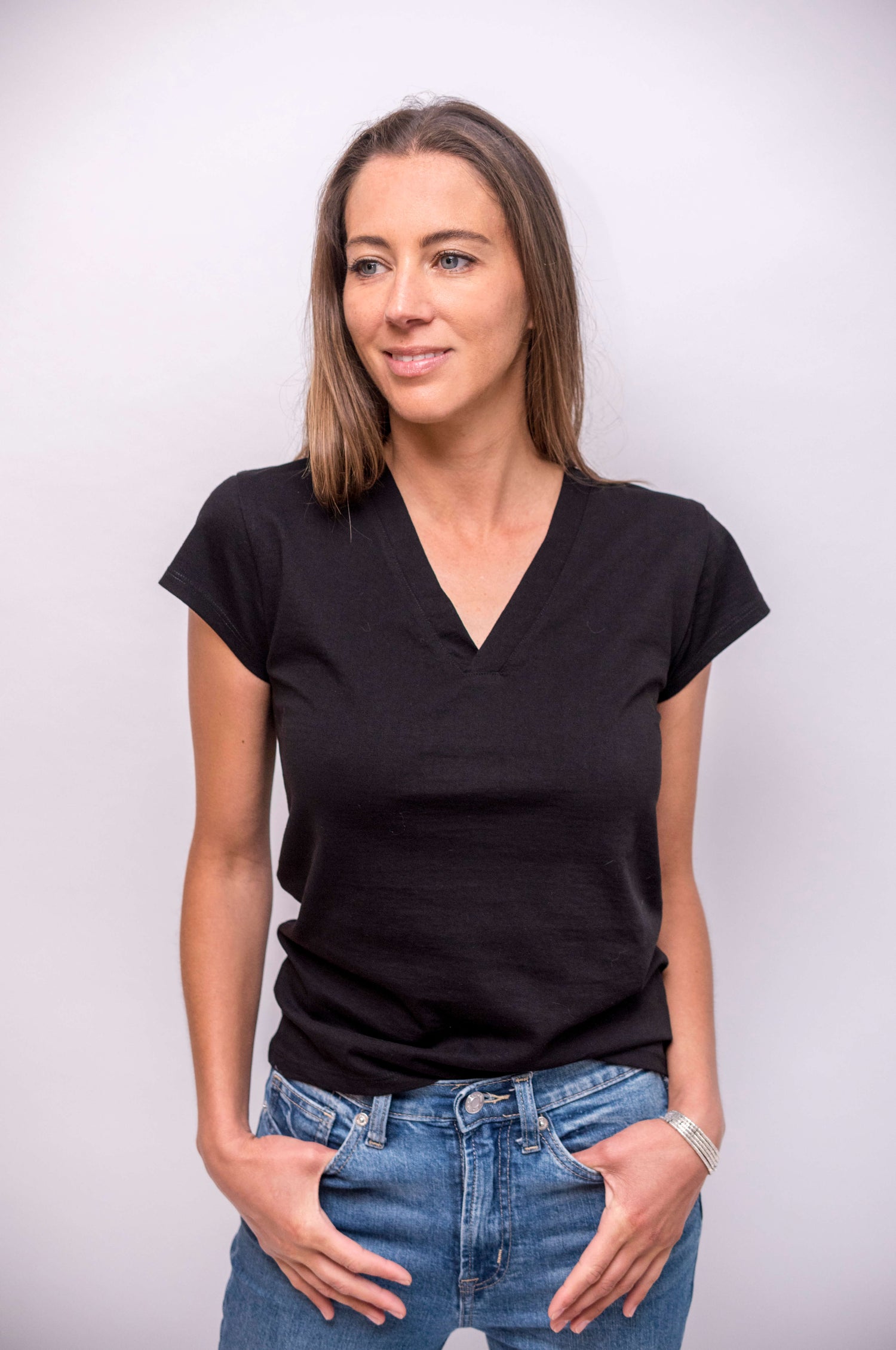 Polera V Neck Top Pima