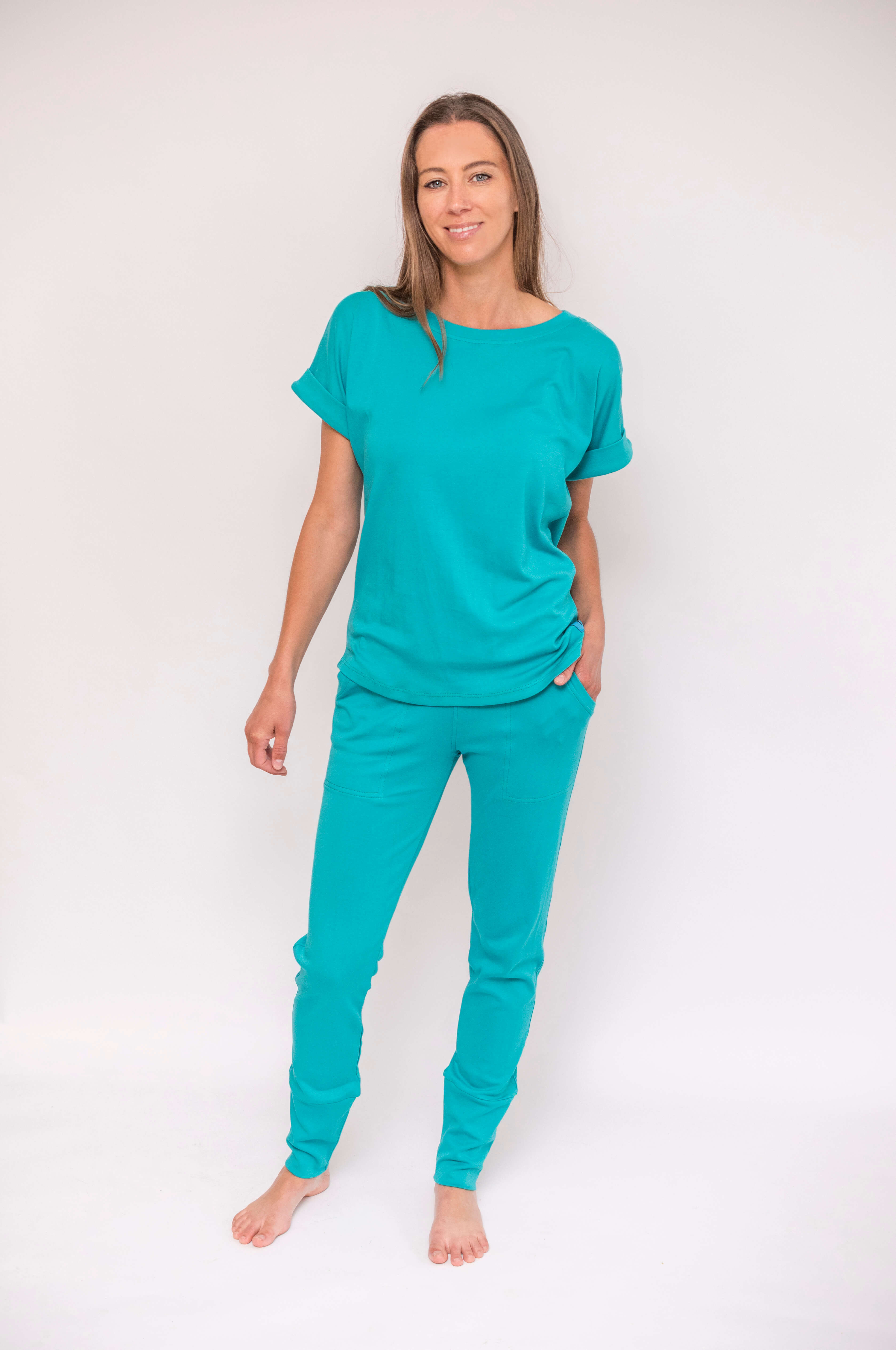 Nyde Manga Corta - Polera y Pantalón Pima