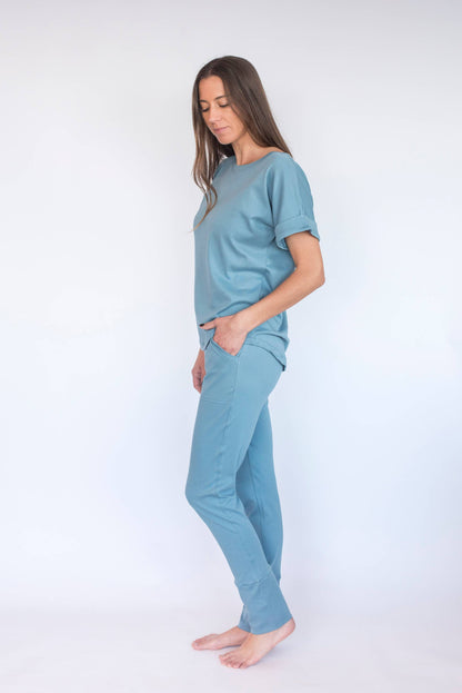 Nyde Manga Corta - Polera y Pantalón Pima
